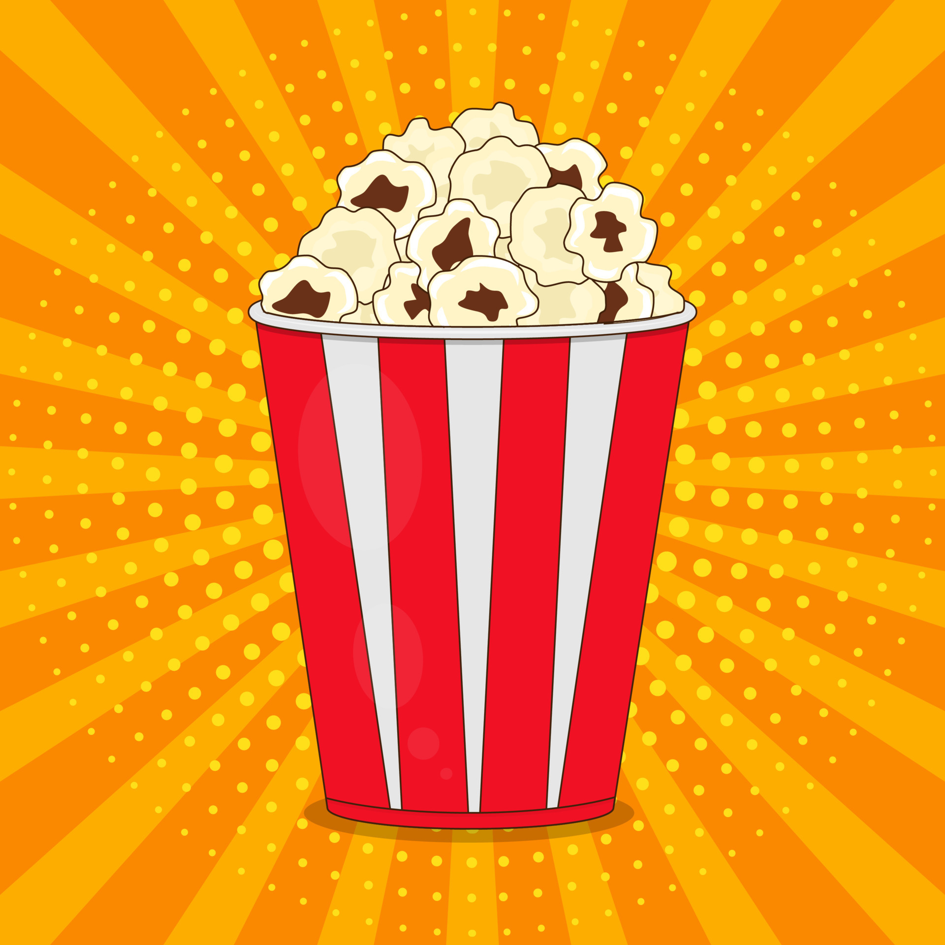 Popcorn pop art retro comic style illustration 13810008 Vector Art at