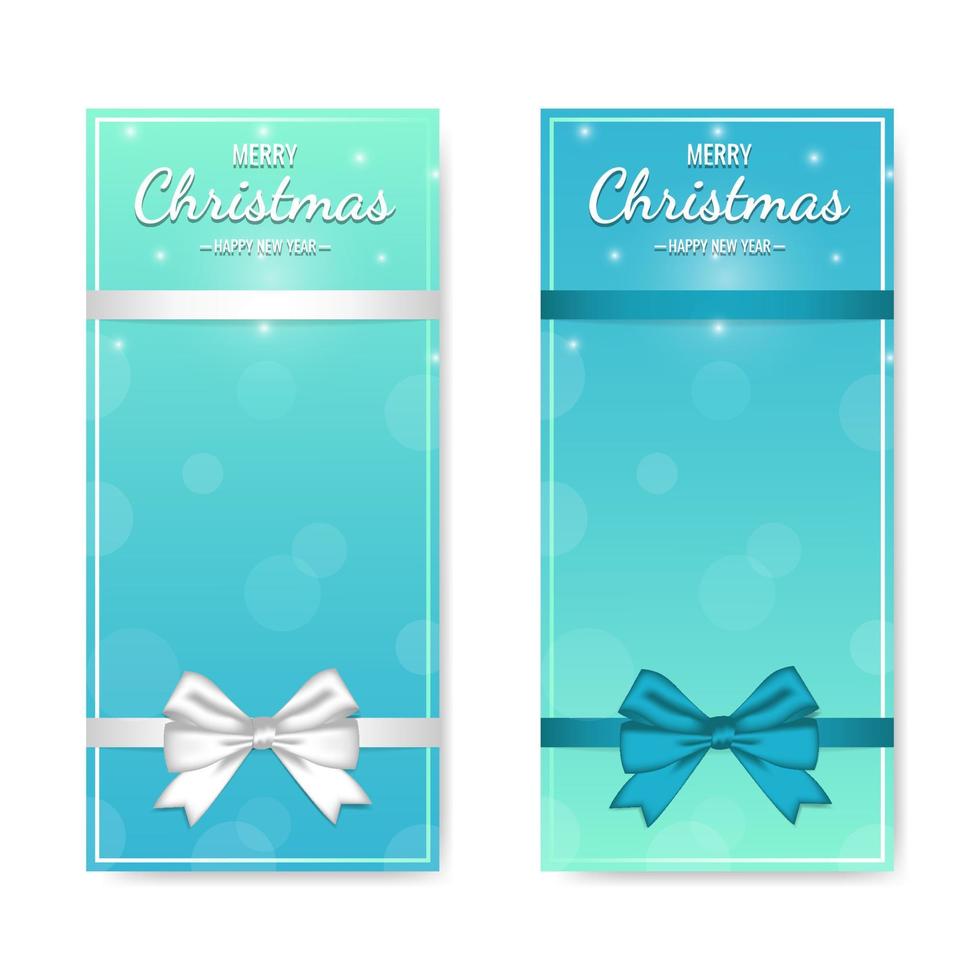 Christmas vertical banners with bows vector