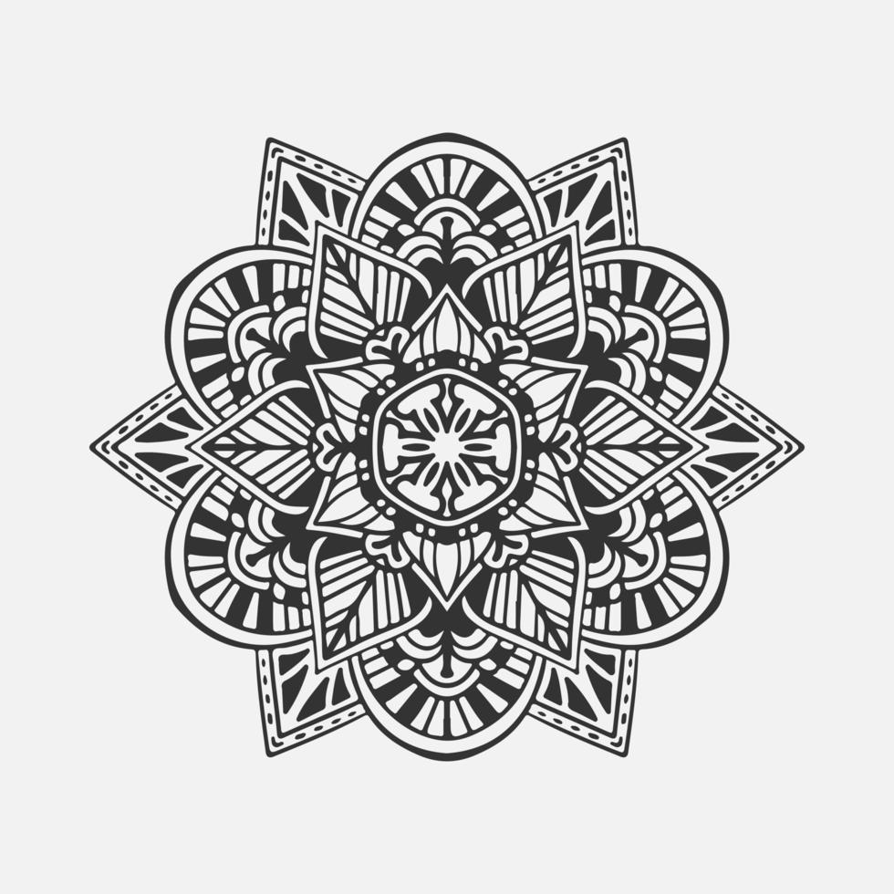 mandala de flores circulares en blanco vector