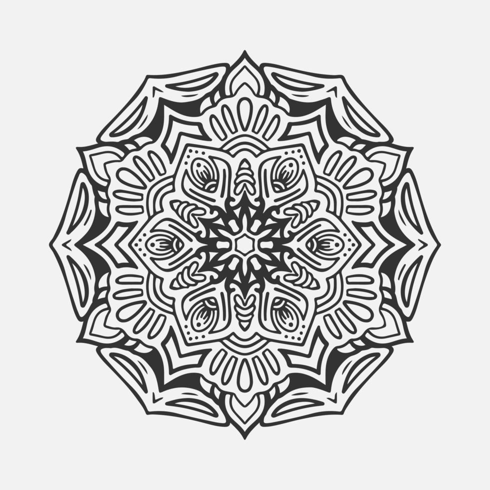 Circular Flower Mandala on White vector