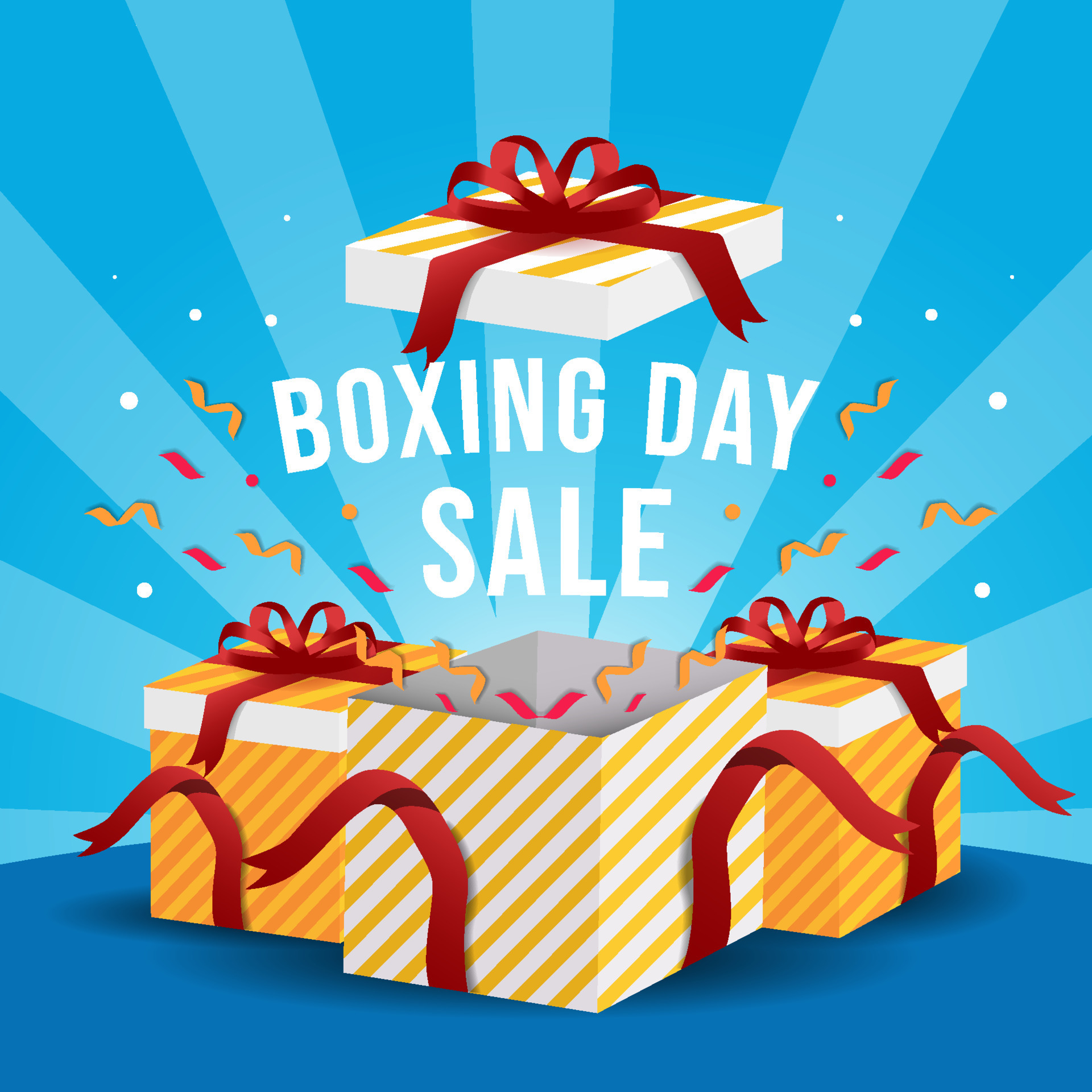 boxing day sale design concept with gift boxes 13810069 Vector Art at Vecteezy