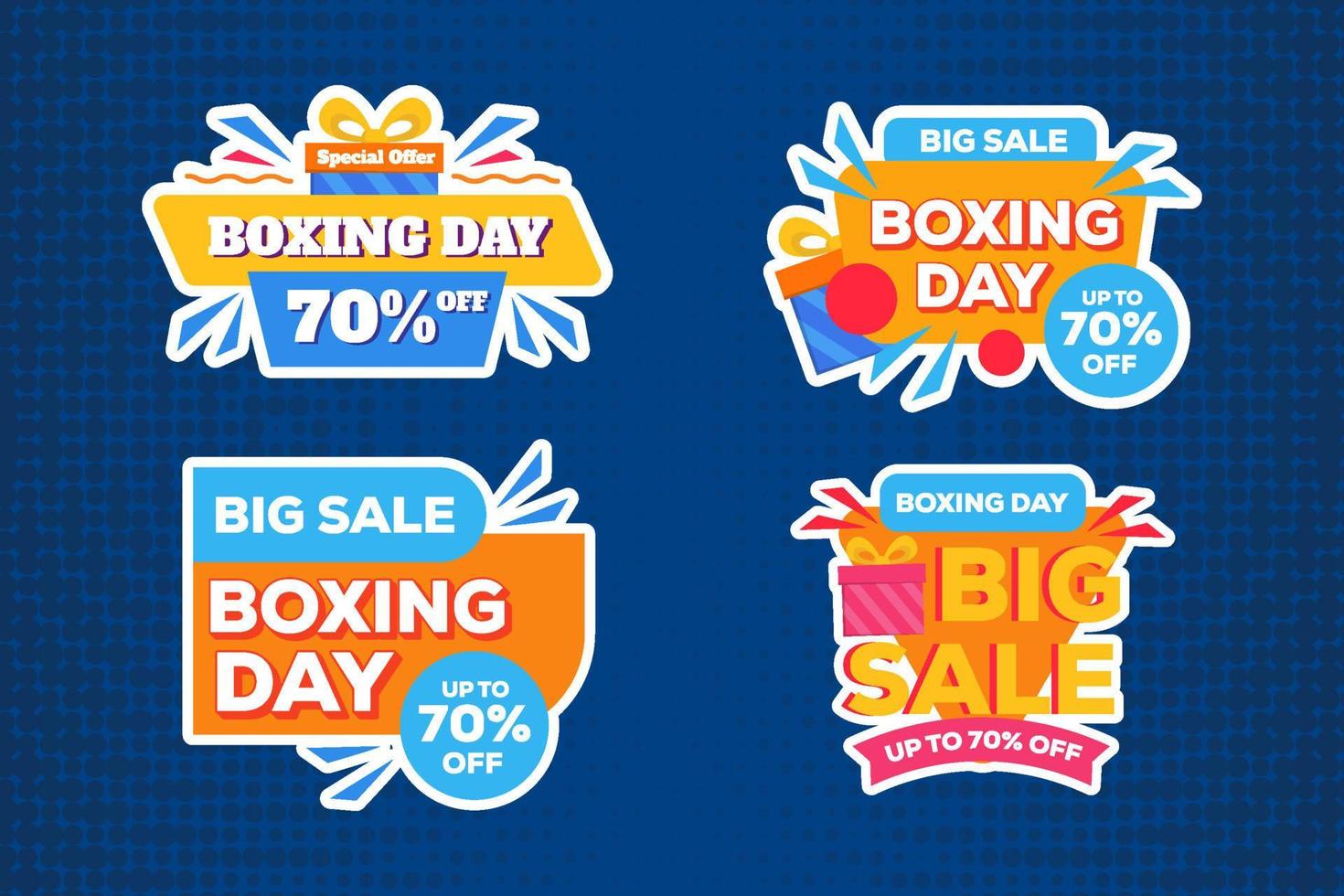 boxing day sale sticker template set vector