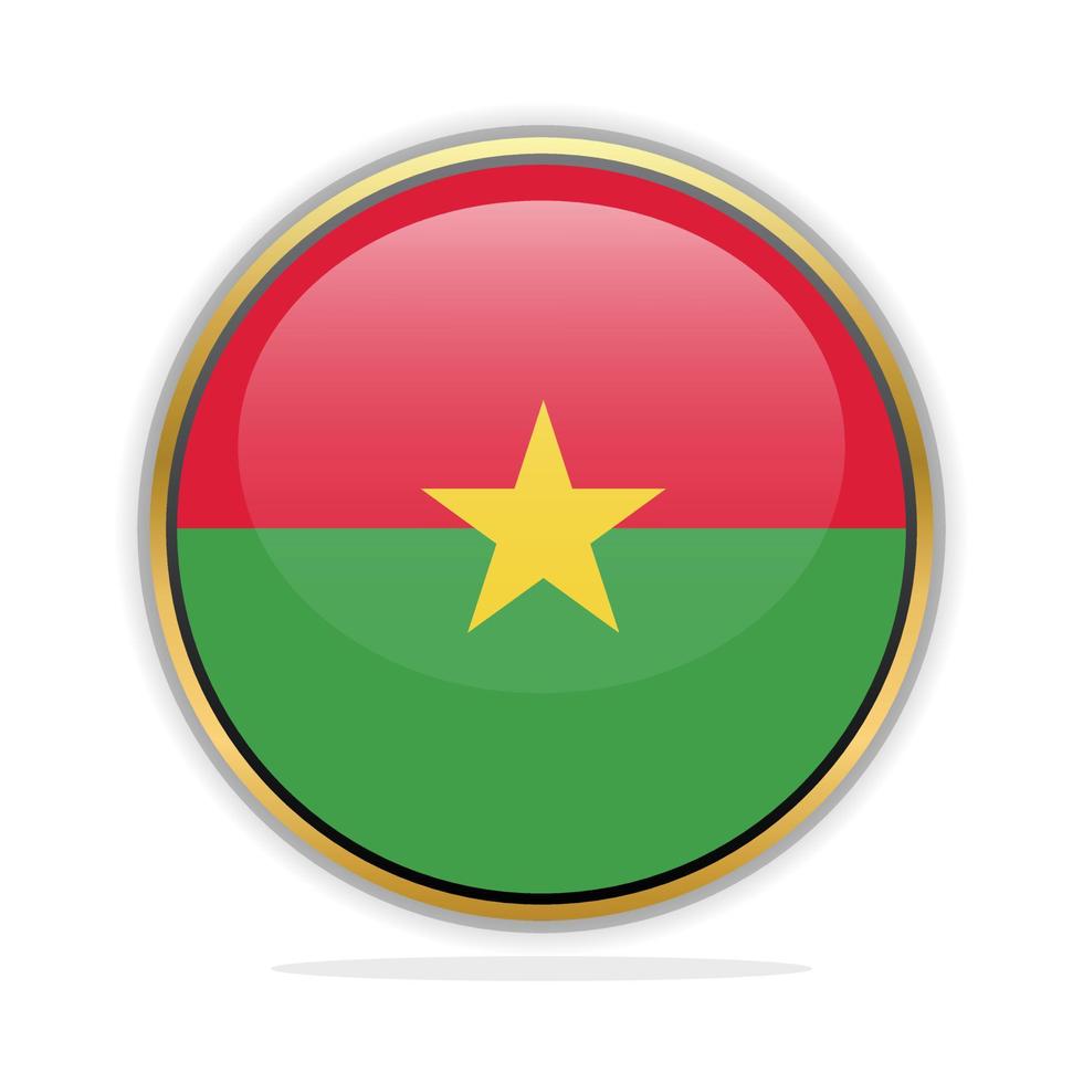 plantilla de diseño de bandera de botón burkina faso vector