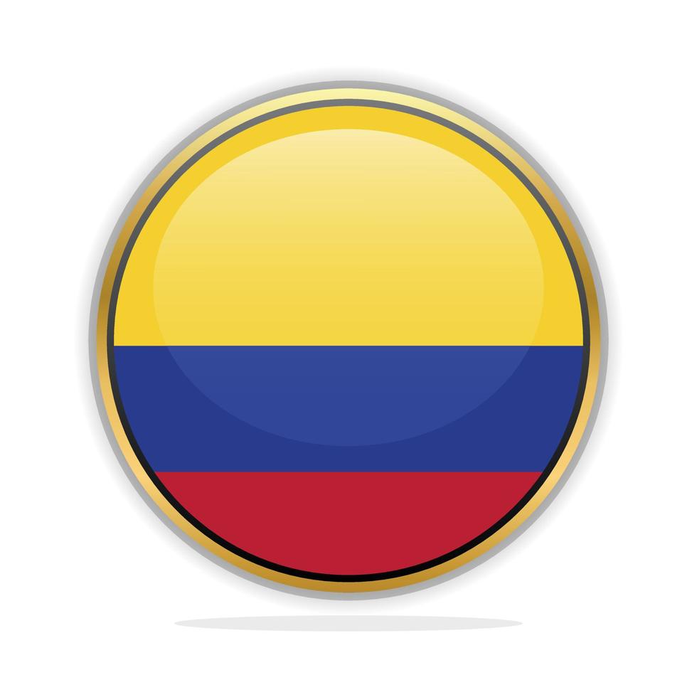Button Flag Design Template Colombia vector