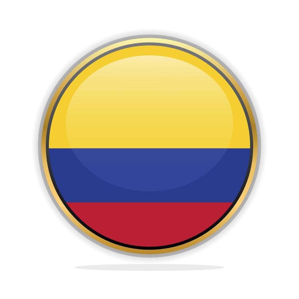 Button Flag Design Template Colombia vector