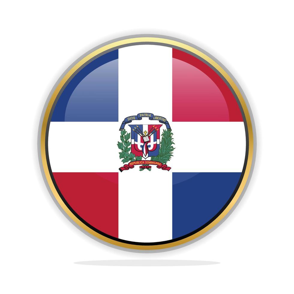 Button Flag Design Template Dominican Republic vector