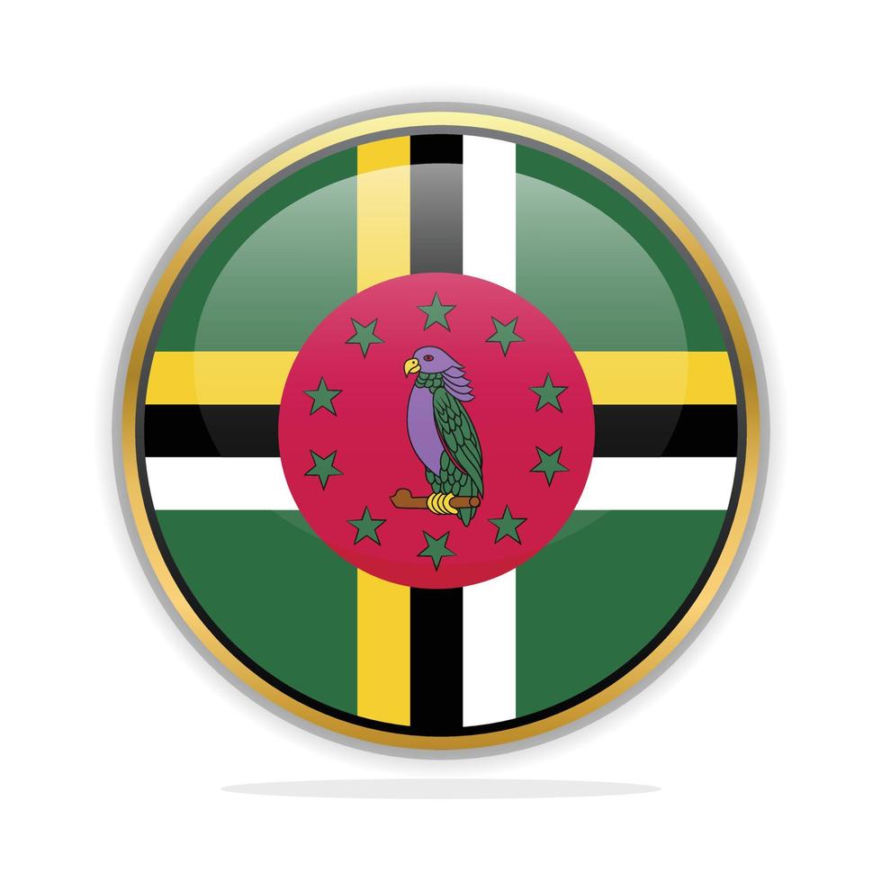 Button Flag Design Template Dominica vector