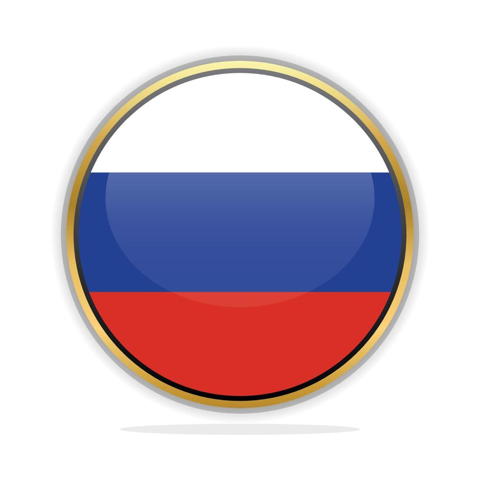 plantilla de diseño de bandera de botón rusia vector
