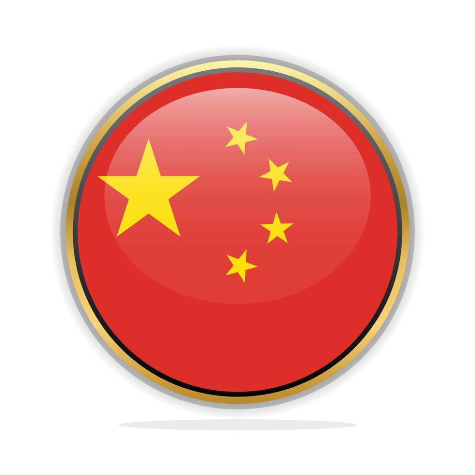 plantilla de diseño de bandera de botón china vector