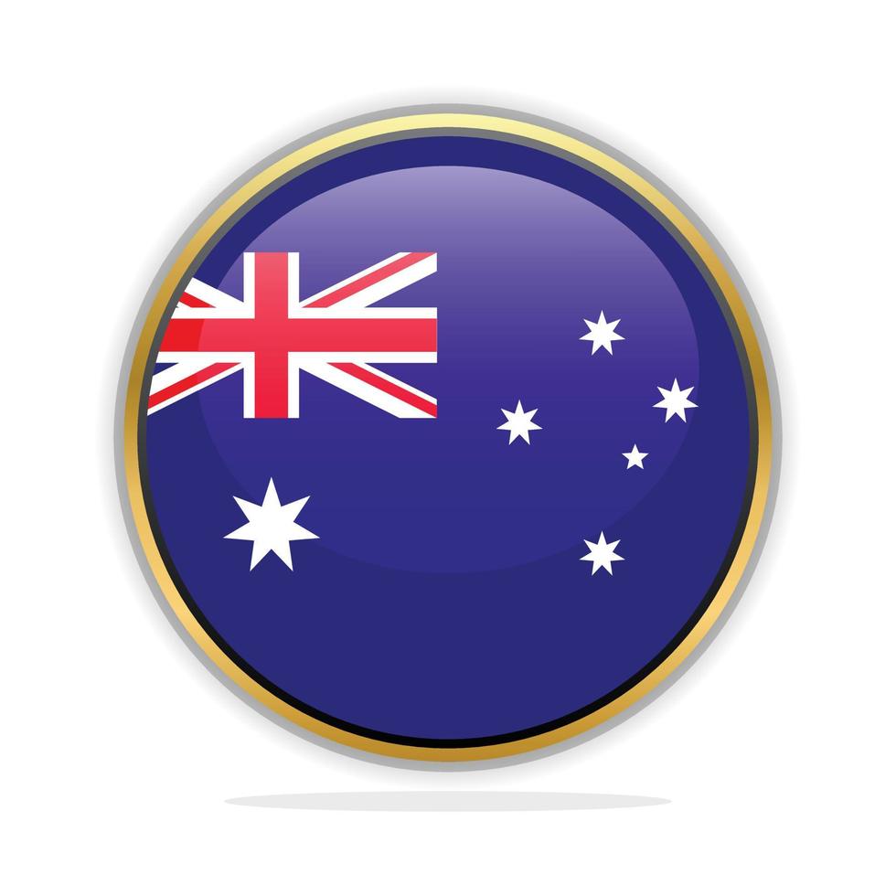 plantilla de diseño de bandera de botón australia vector