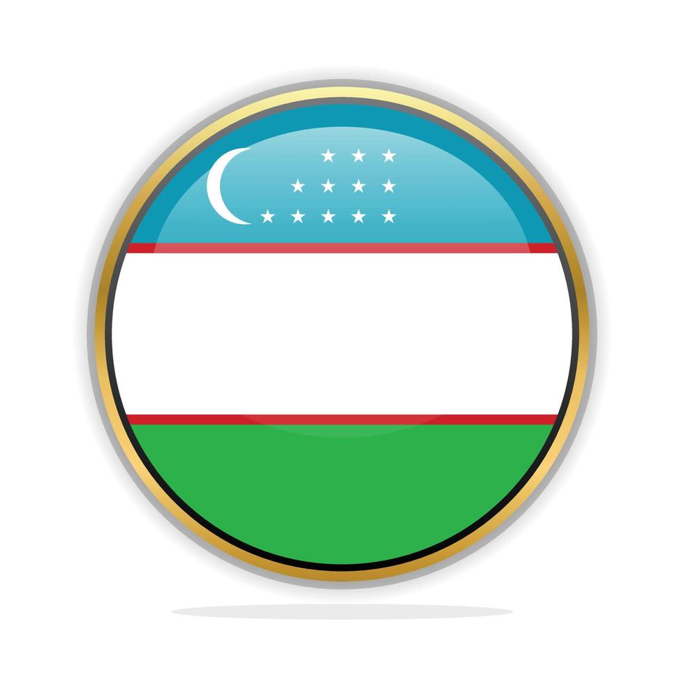Button Flag Design Template Uzbekistan vector
