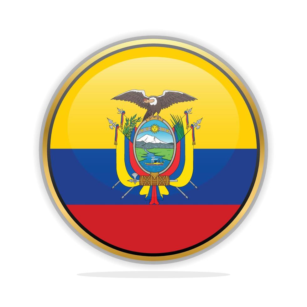 plantilla de diseño de bandera de botón ecuador vector