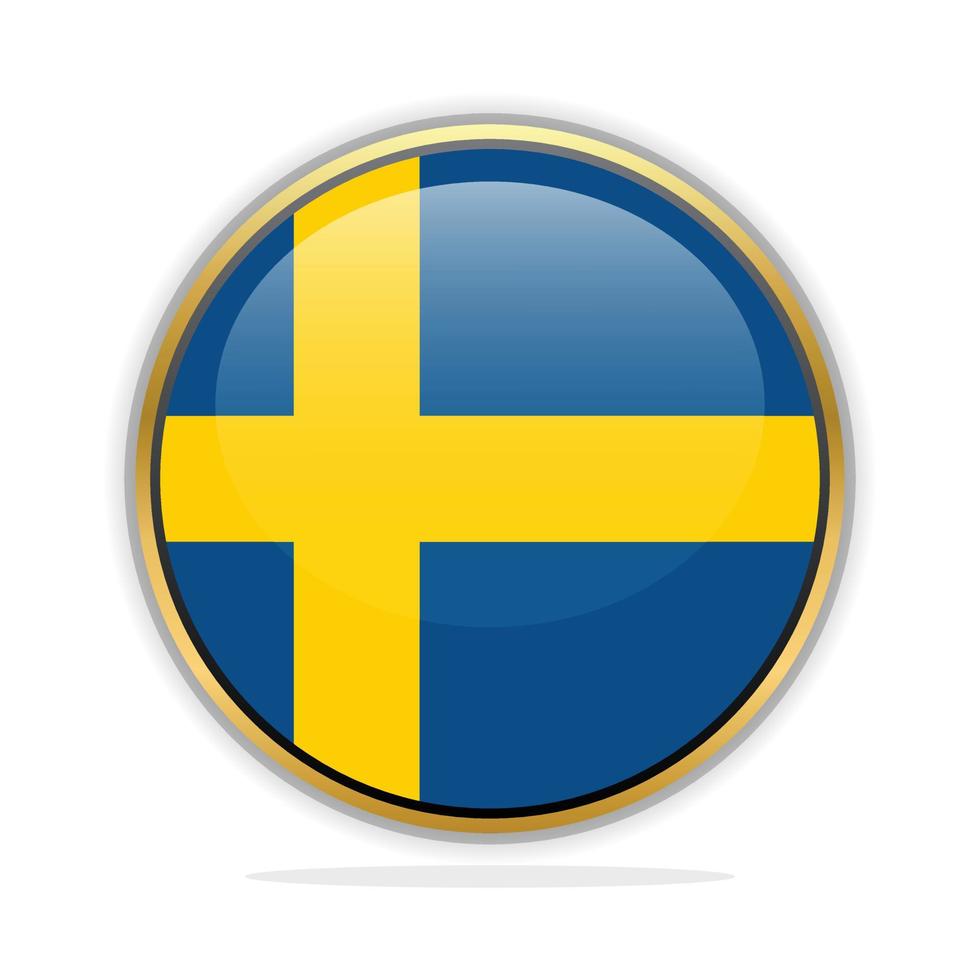 Button Flag Design Template Sweden vector