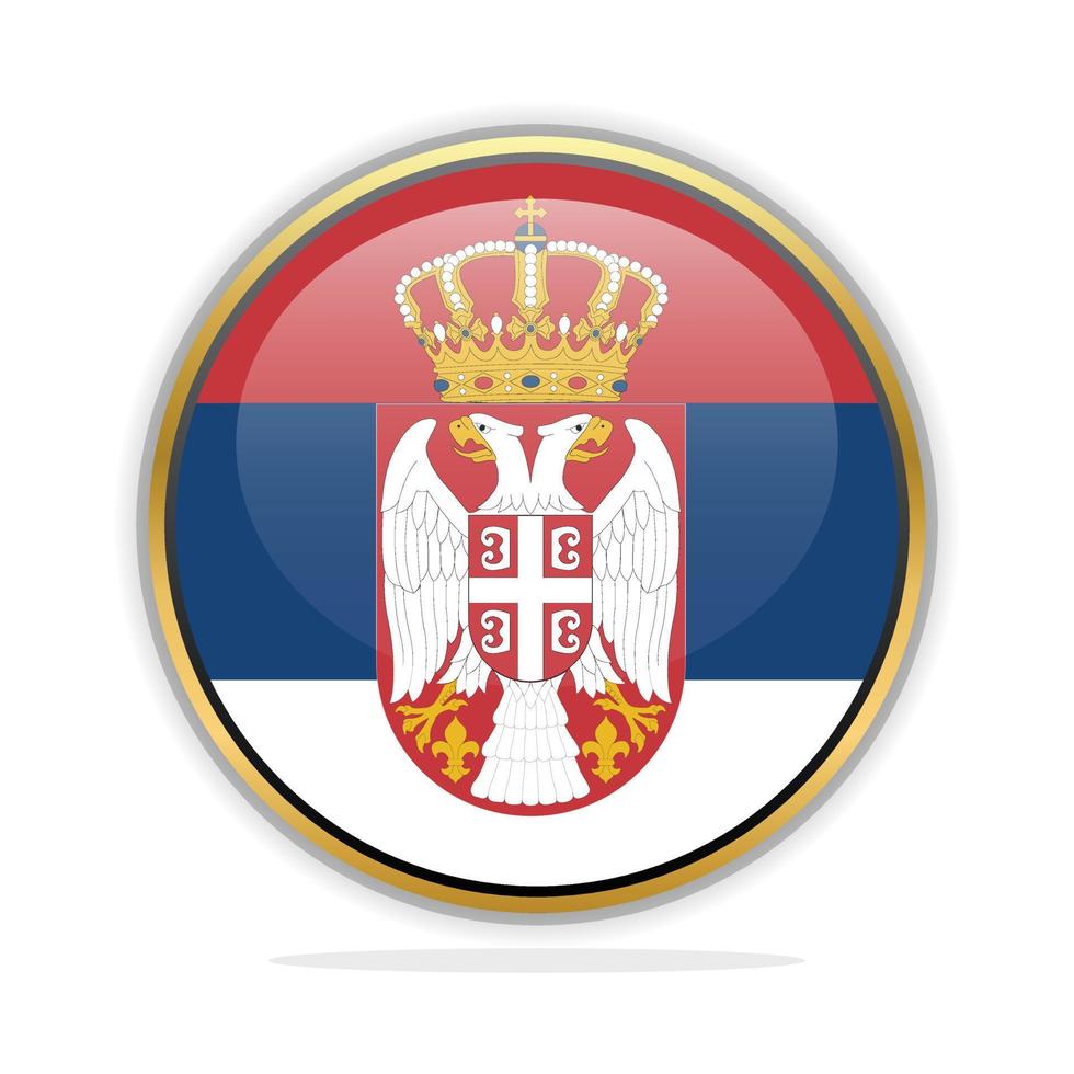 Button Flag Design Template Serbia vector