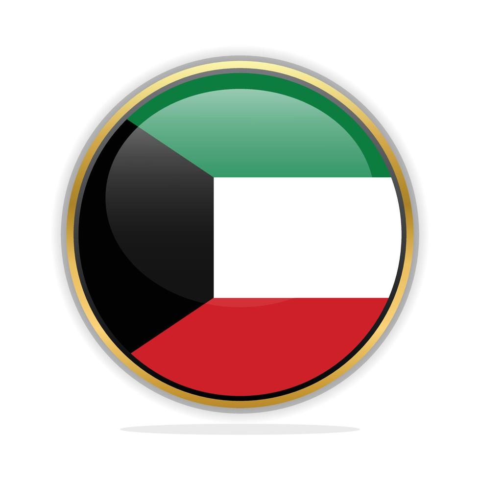 plantilla de diseño de bandera de botón kuwait vector