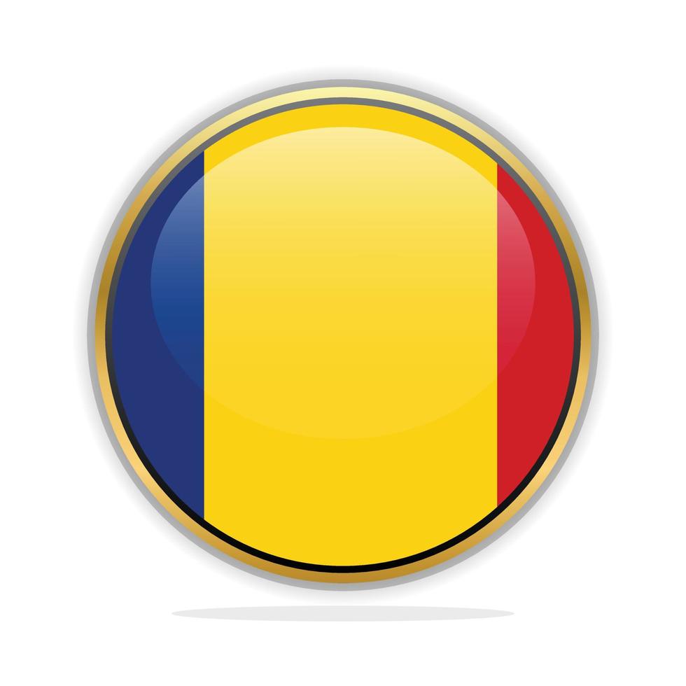 Button Flag Design Template Romania vector