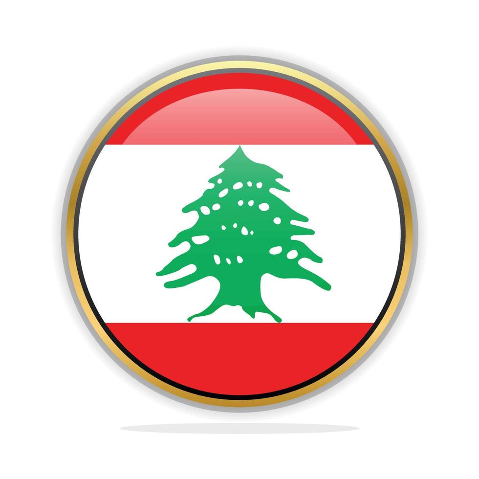 Button Flag Design Template Lebanon vector