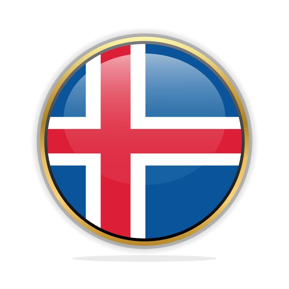 plantilla de diseño de bandera de botón islandia vector