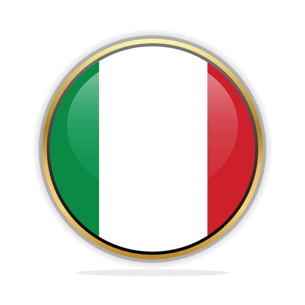 plantilla de diseño de bandera de botón italia vector