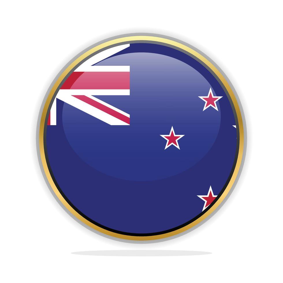 Button Flag Design Template New Zealand vector