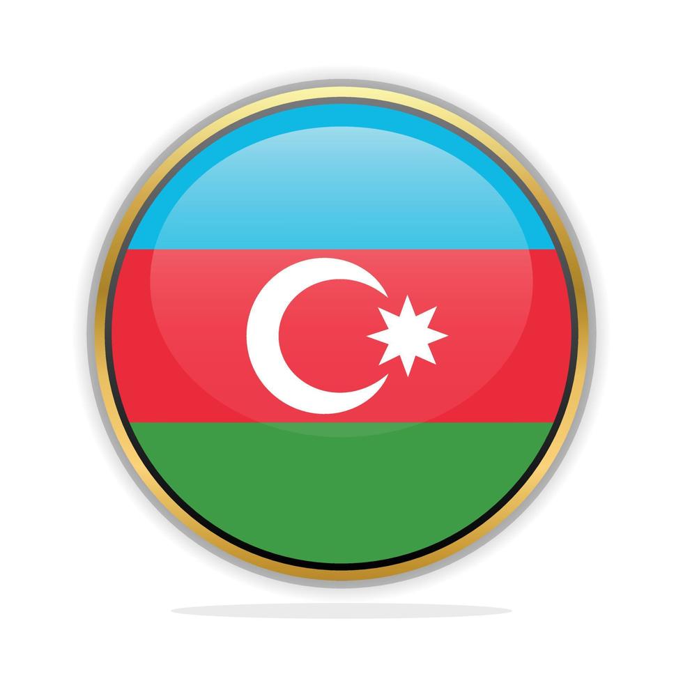 plantilla de diseño de bandera de botón azerbaiyán vector