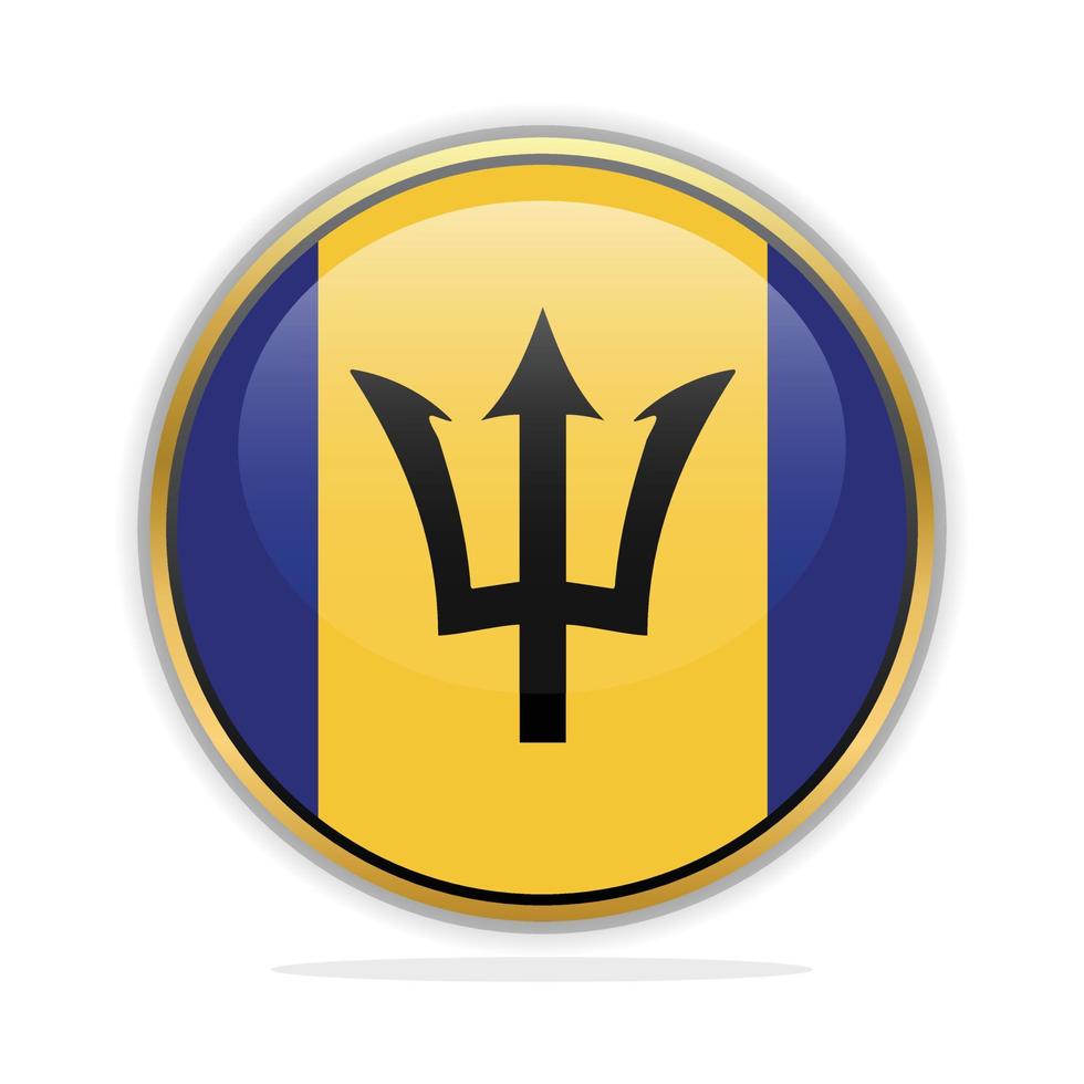 Button Flag Design Template Barbados vector