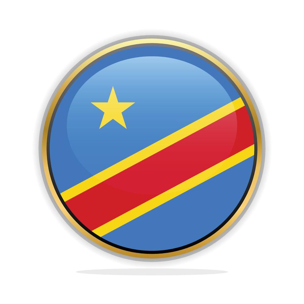Button Flag Design Template Congo vector