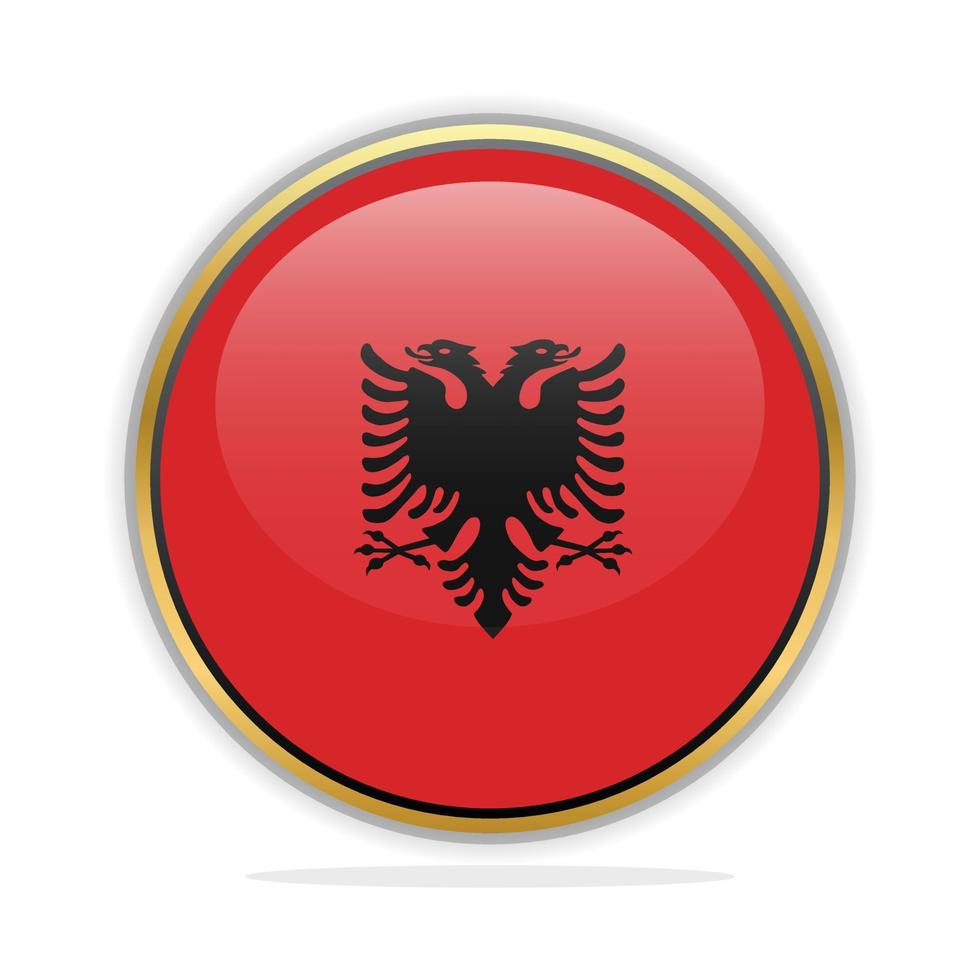 Button Flag Design Template Albania vector