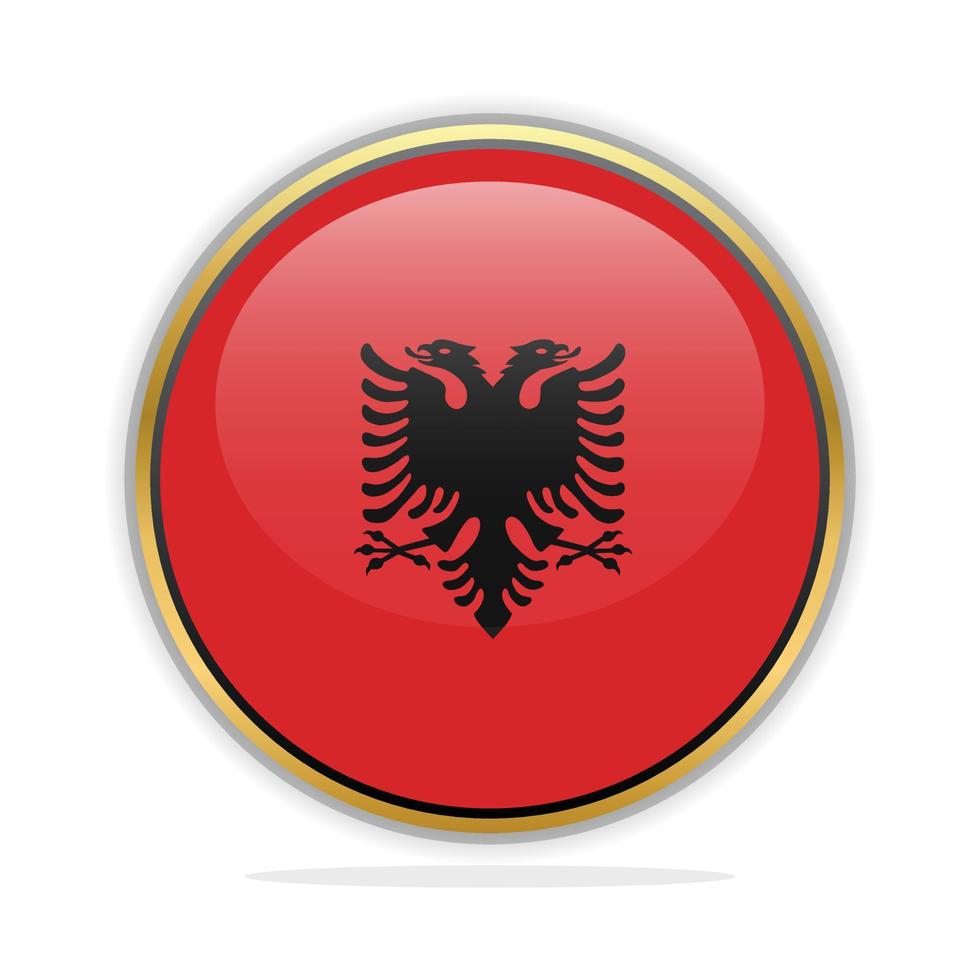 plantilla de diseño de bandera de botón albania vector