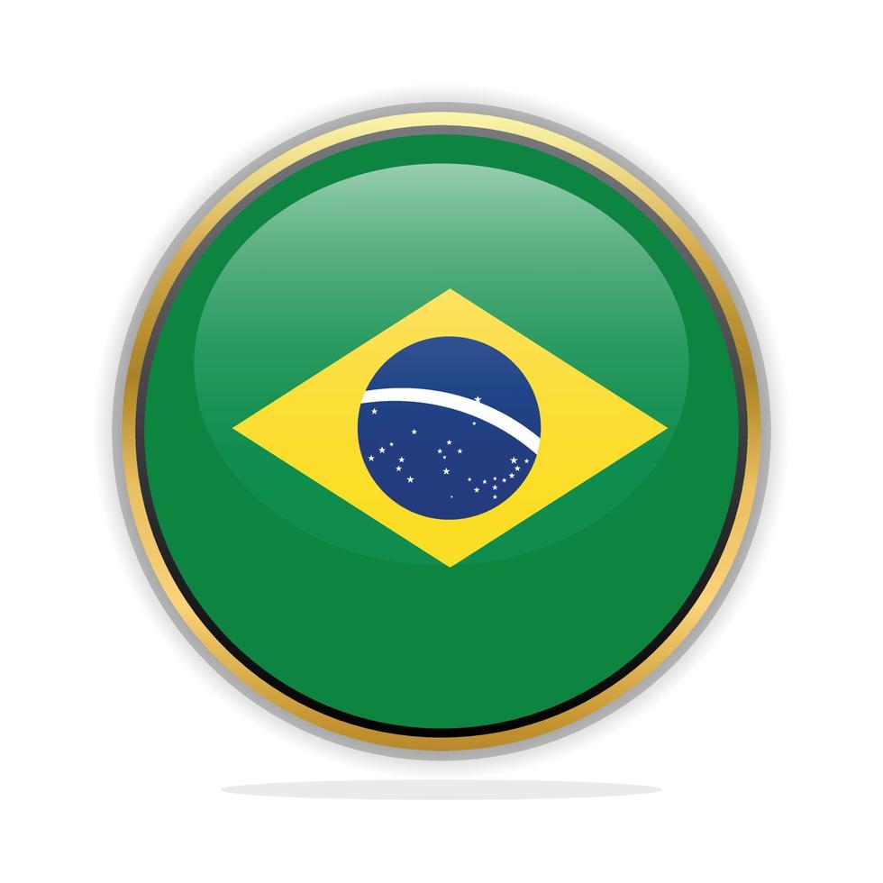 Button Flag Design Template Brazil vector