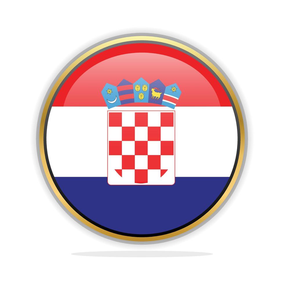 Button Flag Design Template Croatia vector