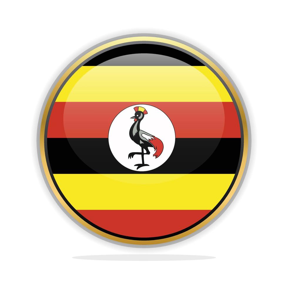 Button Flag Design Template Uganda vector