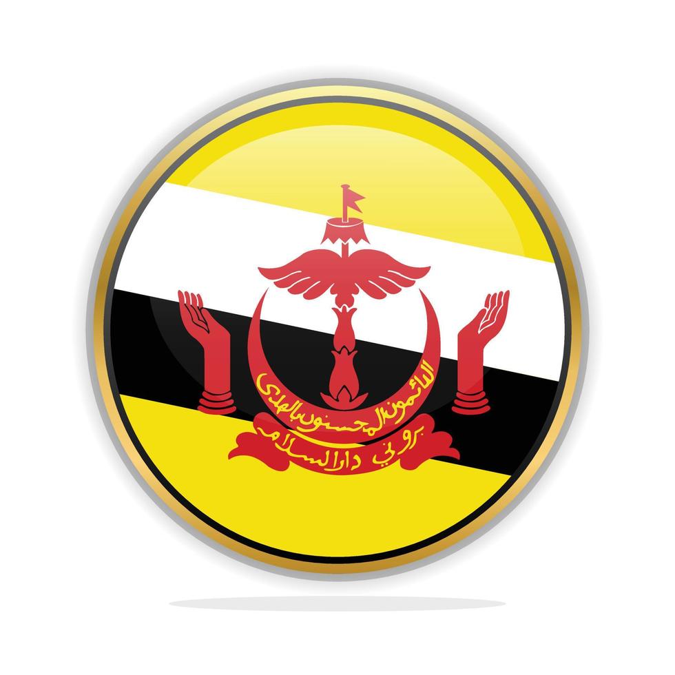 plantilla de diseño de bandera de botón brunei vector