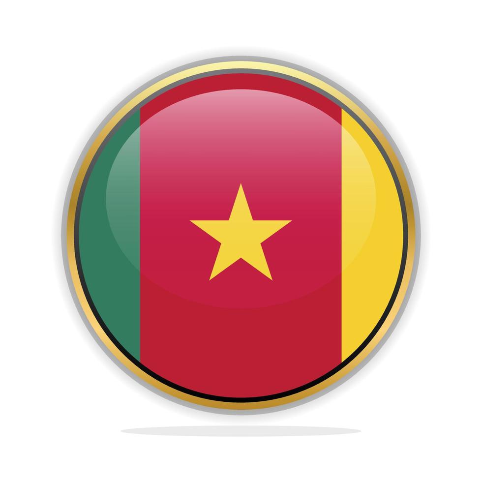 Button Flag Design Template Cameroon vector