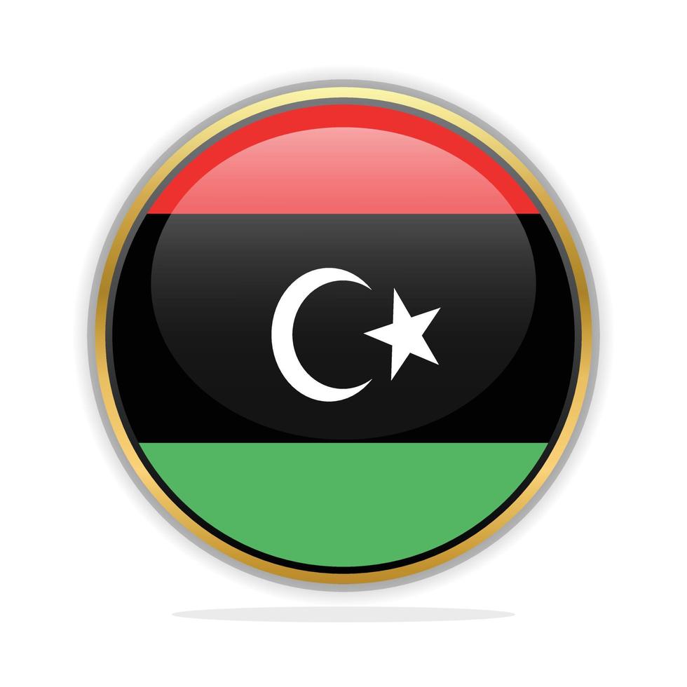 Button Flag Design Template Libya vector