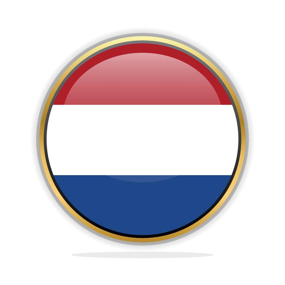 Button Flag Design Template Netherland vector