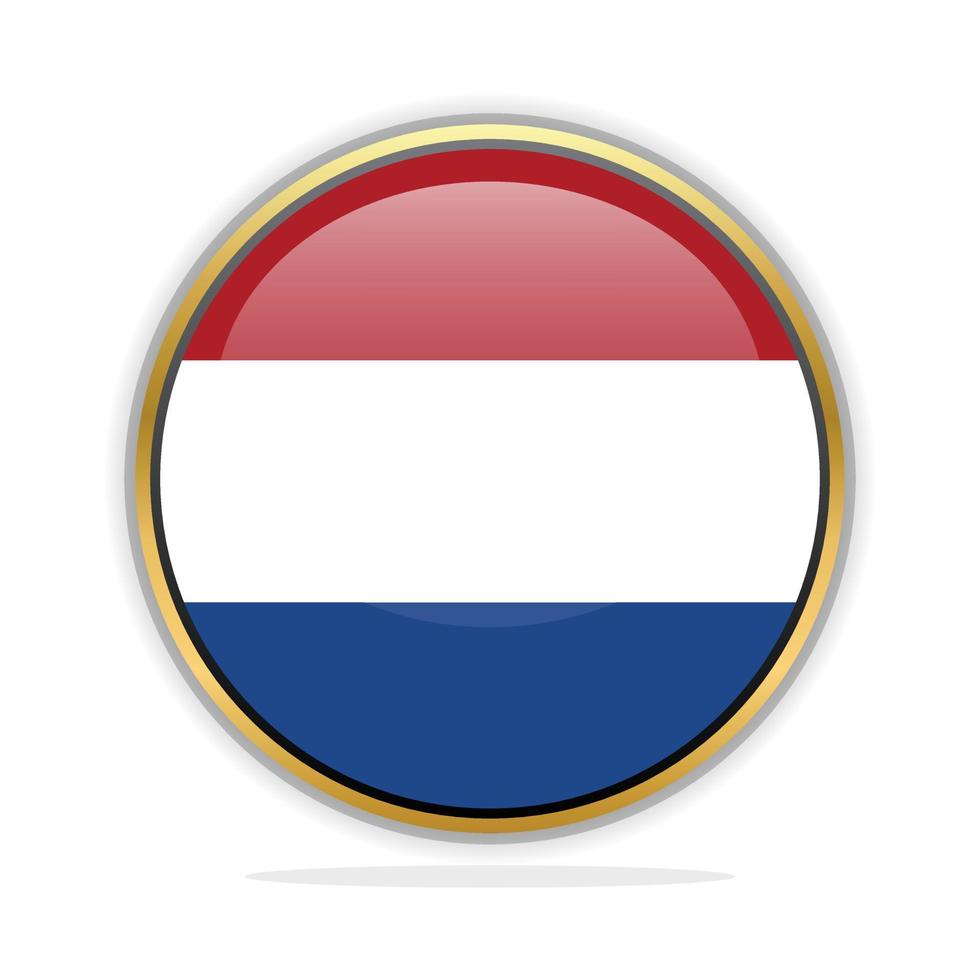 Button Flag Design Template Netherland vector