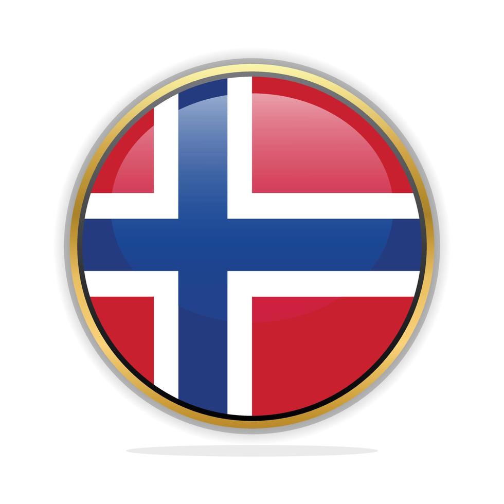 plantilla de diseño de bandera de botón noruega vector