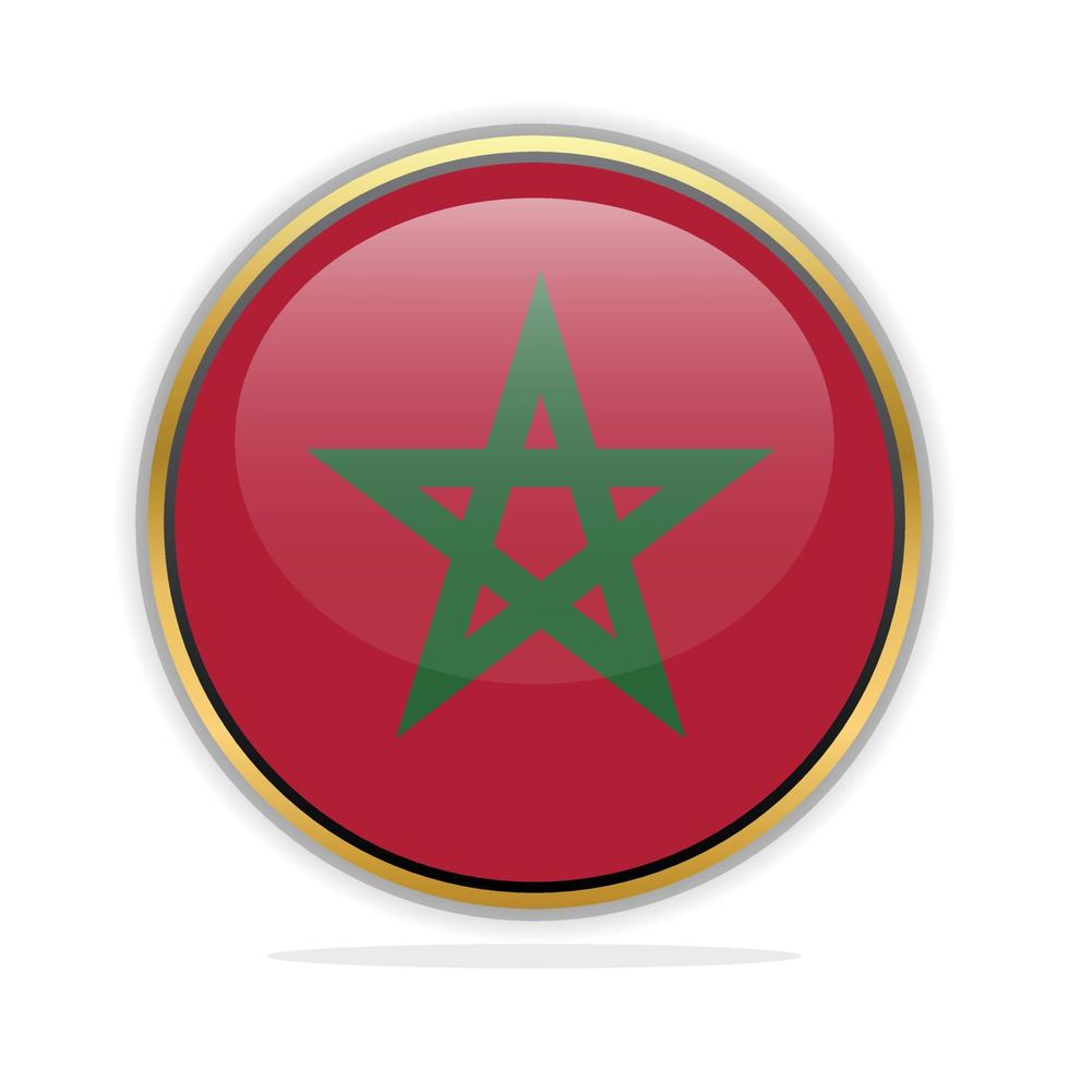 Button Flag Design Template Morocco vector