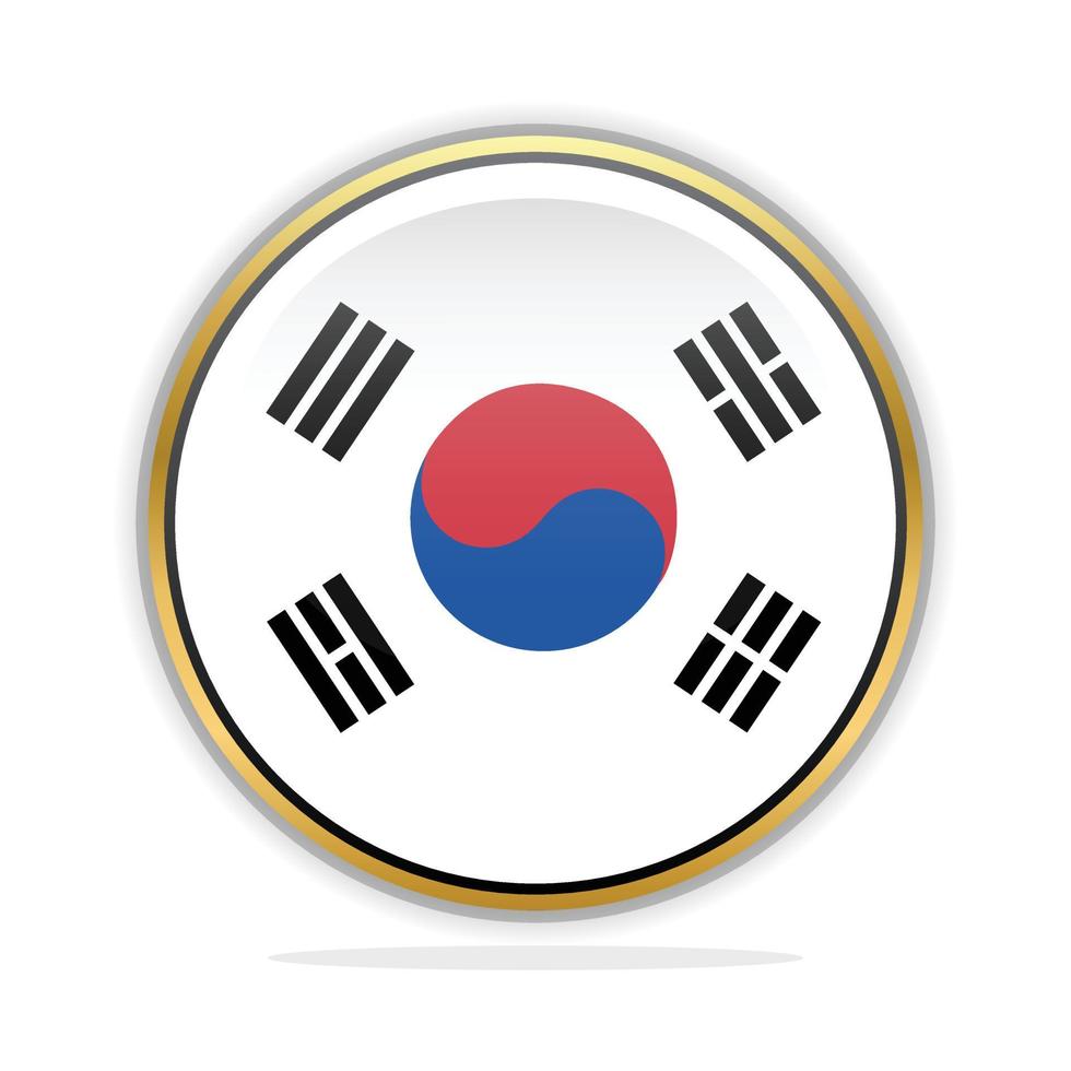 plantilla de diseño de bandera de botón corea del sur vector