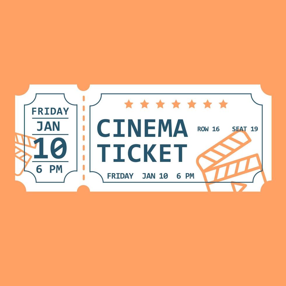 White ticket to the cinema. Vector