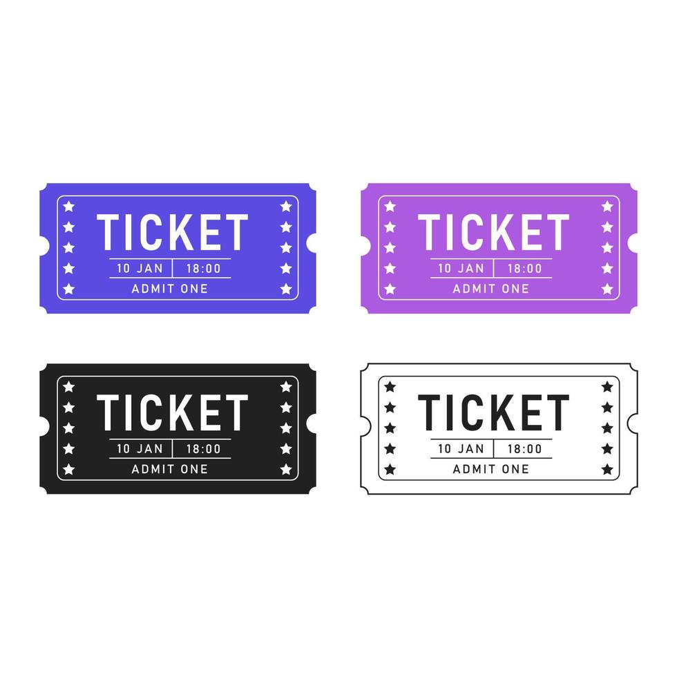 A set of tickets of different colors vector
