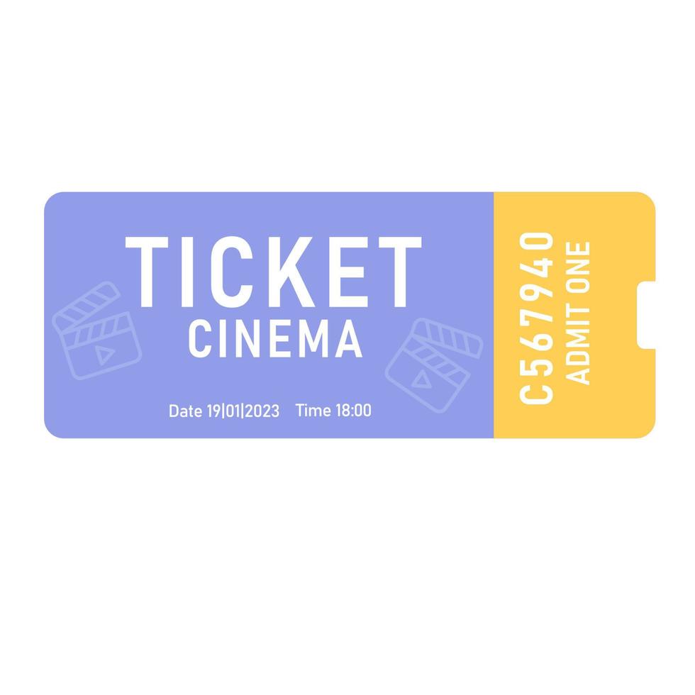 Cinema ticket on white background. Vector