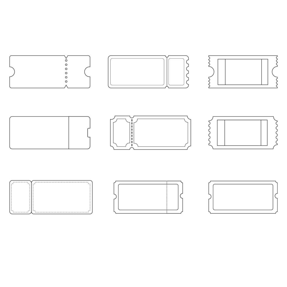 Set of tickets outline. Vector 13810631 Vector Art at Vecteezy Set of tickets outline. Vector 13810631 Vector Art at Vecteezy