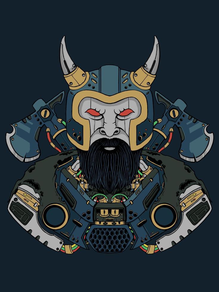 robot vikingo cara vector