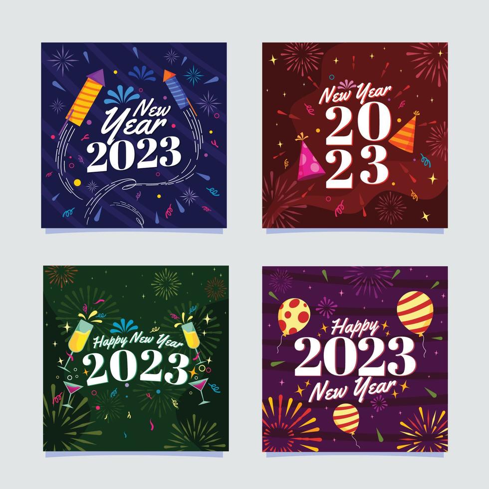 New Year Festivity 2023 Social Media Post vector