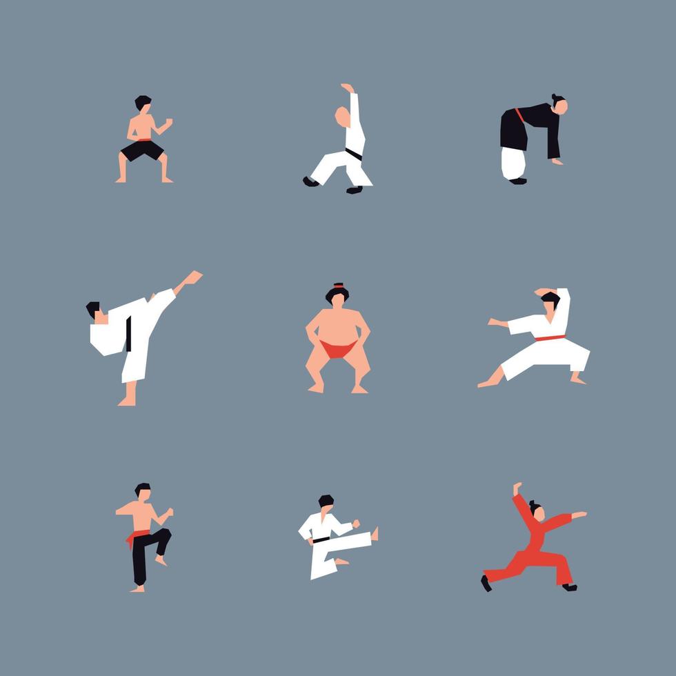 Abstract Set of People in a Dojo vector