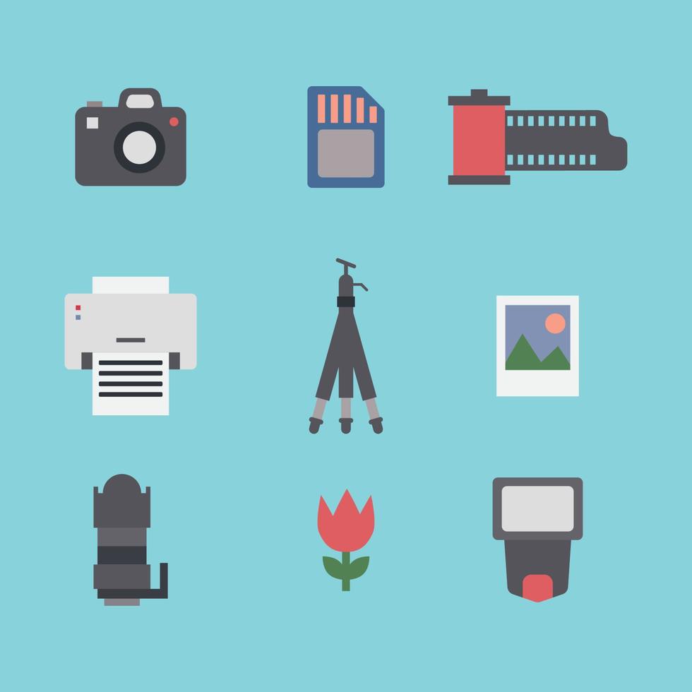 Colorful Photography Icons vector