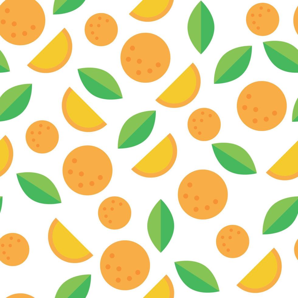 Flat Clementine Pattern vector