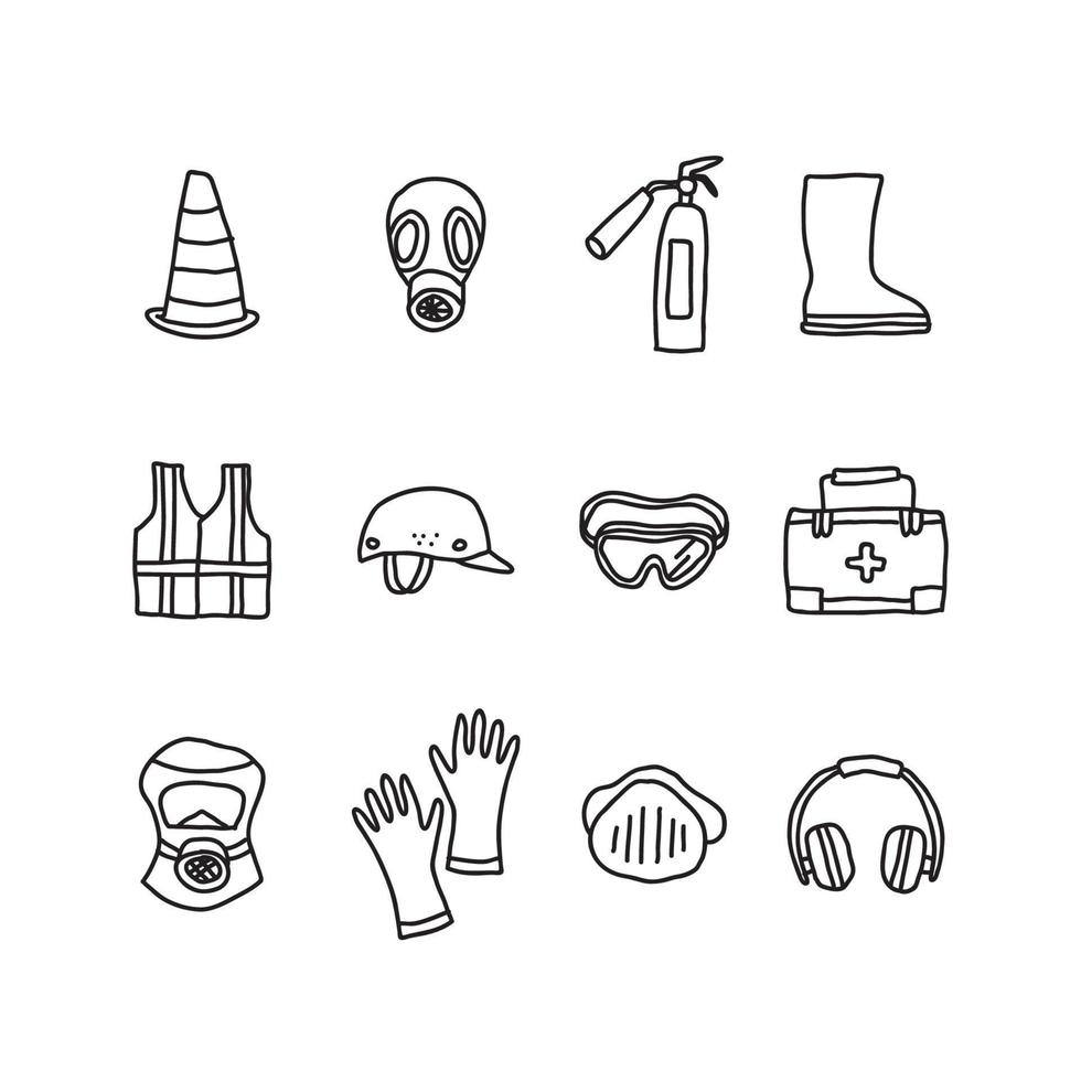 Black and White Doodled Construction Elements vector